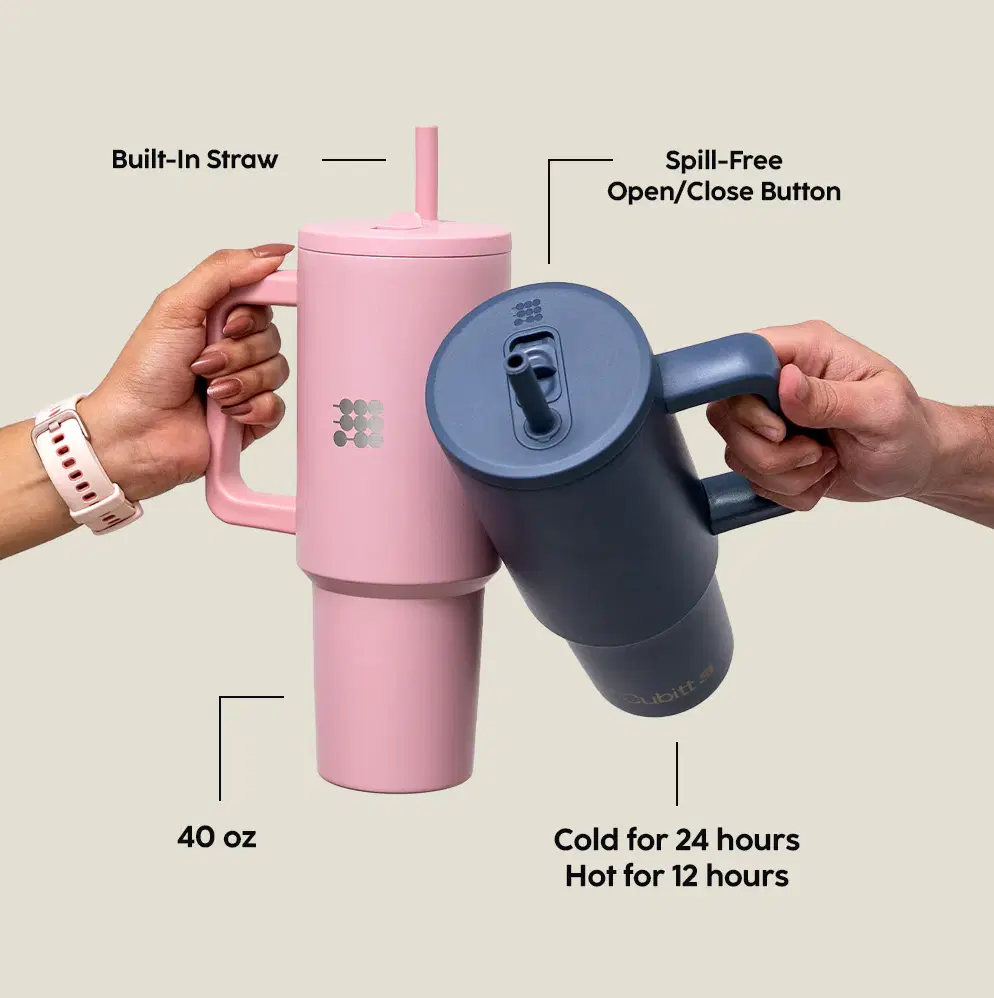 Cubitt 40oz Spill-Free Tumbler – Insulated Stainless Steel Travel Mug with Leak-Proof Lid for Hot & Cold Drinks