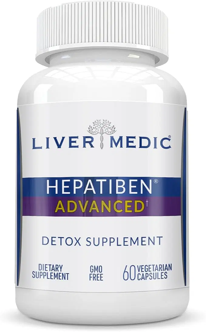 Hepatiben Liver Detox Cleanse, Non-GMO, w/Digestive Repair. Natural Liver Supplement w/Milk Thistle, Silybin, NAC, Choline, Turmeric, Berberine, L-Glutathione 60CT