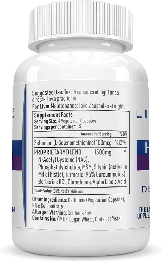 Hepatiben Liver Detox Cleanse, Non-GMO, w/Digestive Repair. Natural Liver Supplement w/Milk Thistle, Silybin, NAC, Choline, Turmeric, Berberine, L-Glutathione 60CT
