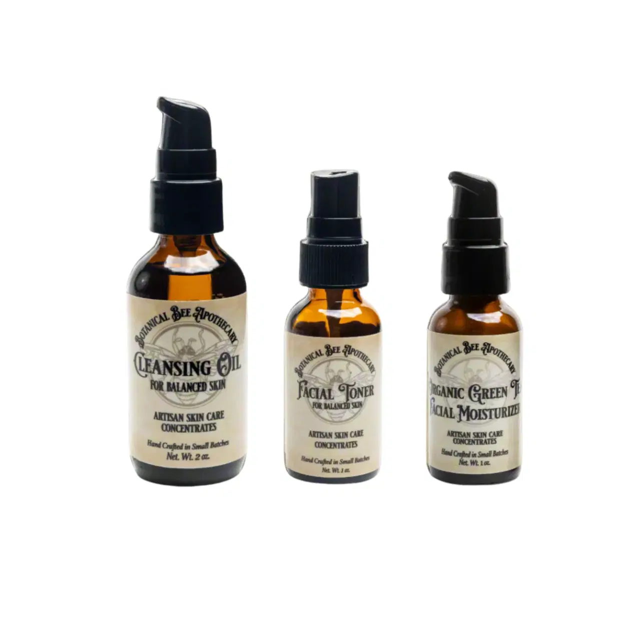 The Essentials Skincare Bundle – Cleansing Oil, Toner & Green Tea Moisturizer for Balanced, Glowing Skin