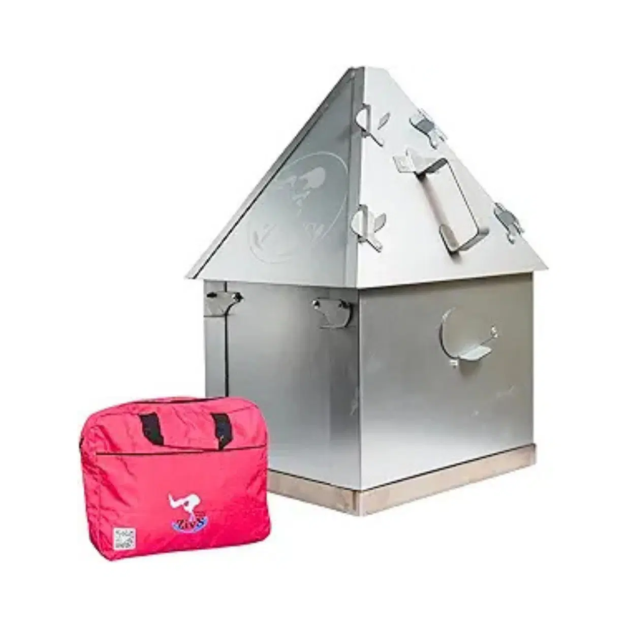 Camping Smoker, Foldable & Portable - 19.7” Meat Smoker for BBQ Grill, Outdoor Cooking, Camping & RV - Easy to Clean - Includes Carrier Bag, Spoon & Built-in Thermometer – EasyGoSmoker