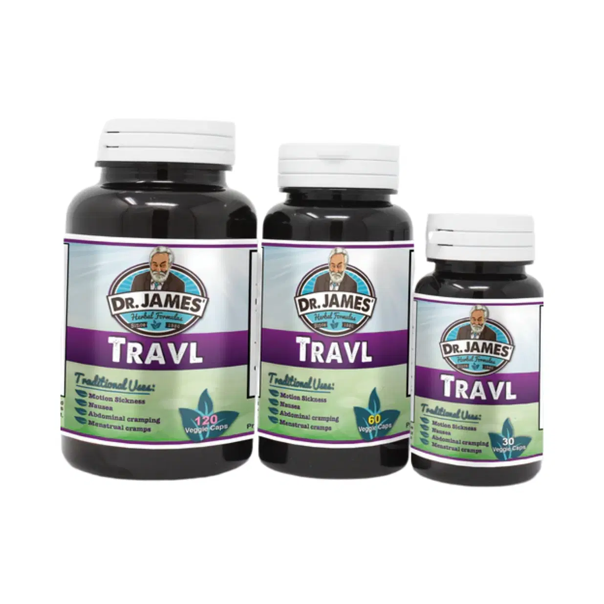 TRAVL Herbal Relief for motion sickness menstrual cramps nausea and circulation support