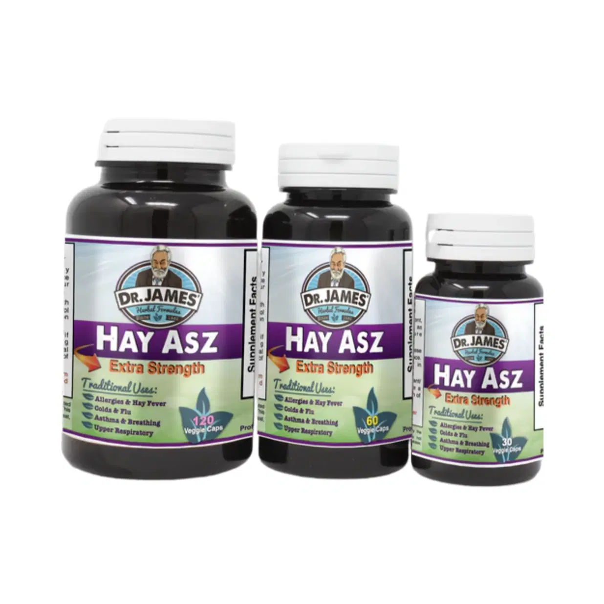 Hay Asz Extra Strength – Herbal Respiratory Support with Brigham Tea, Marshmallow Root, Hyssop & Oregano (635 mg Veggie Caps)