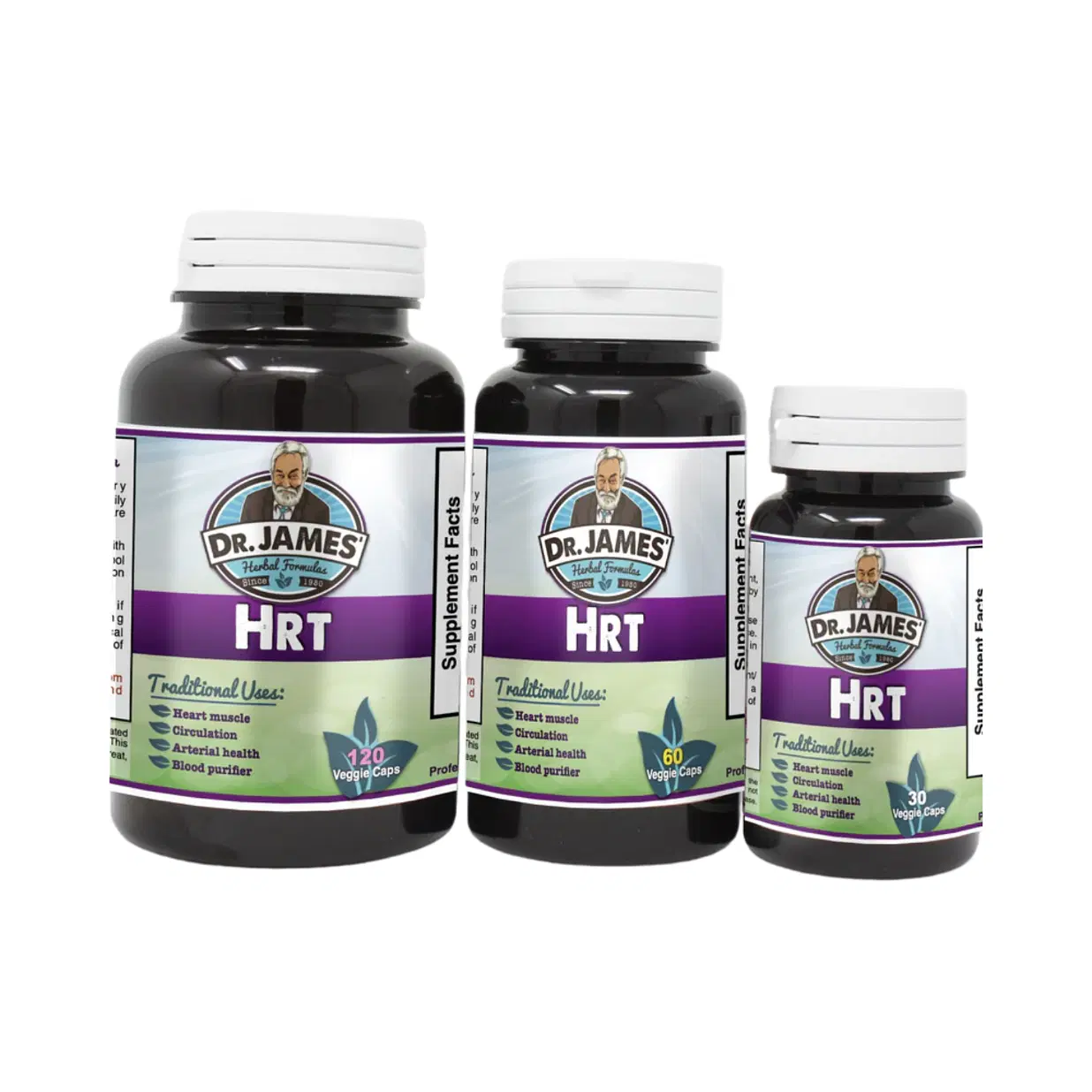 HRT – Heart Muscle Support & Circulatory Health – Herbal Formula with Hawthorn, Lobelia & Kelp – 625mg Per Capsule