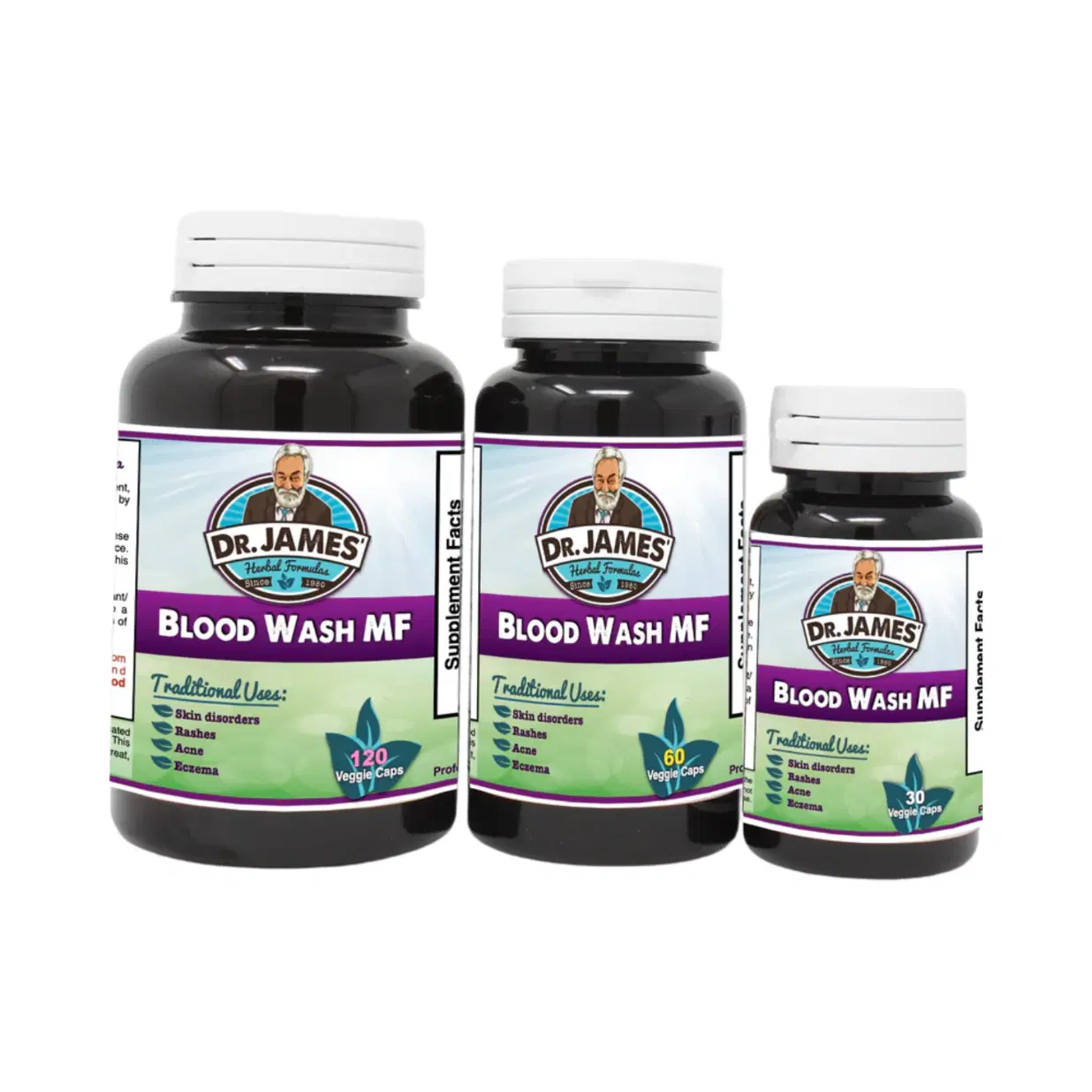 BLOODWASH MF – Herbal Blood Cleanser for Circulatory & Skin Health – Supports Detox, Clarity & High Blood Pressure – 570mg Per Capsule