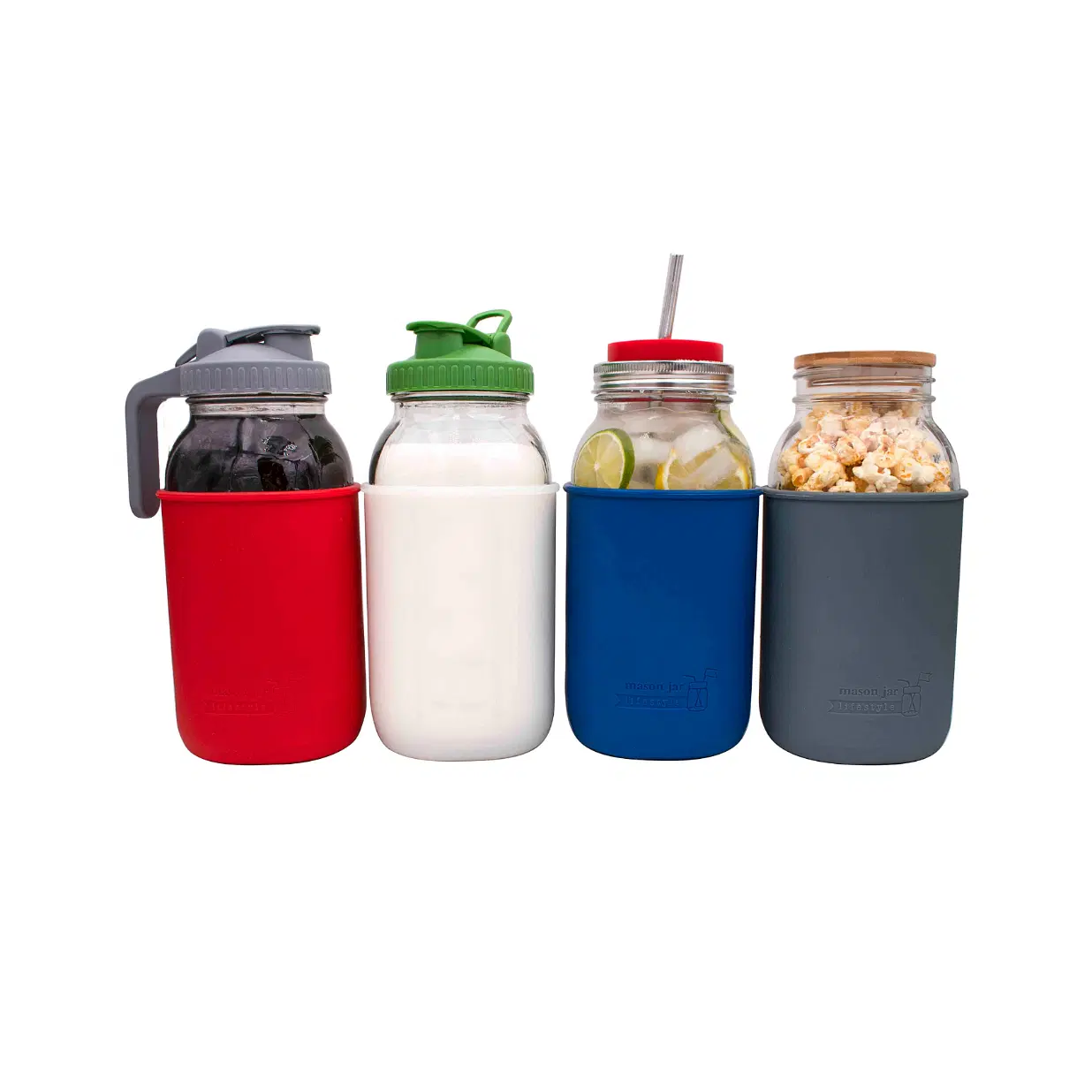 Silicone Sleeve for Half Gallon Mason Jars – 64oz Insulating Koozie for Ball Jars – BPA-Free, Dishwasher & Microwave Safe