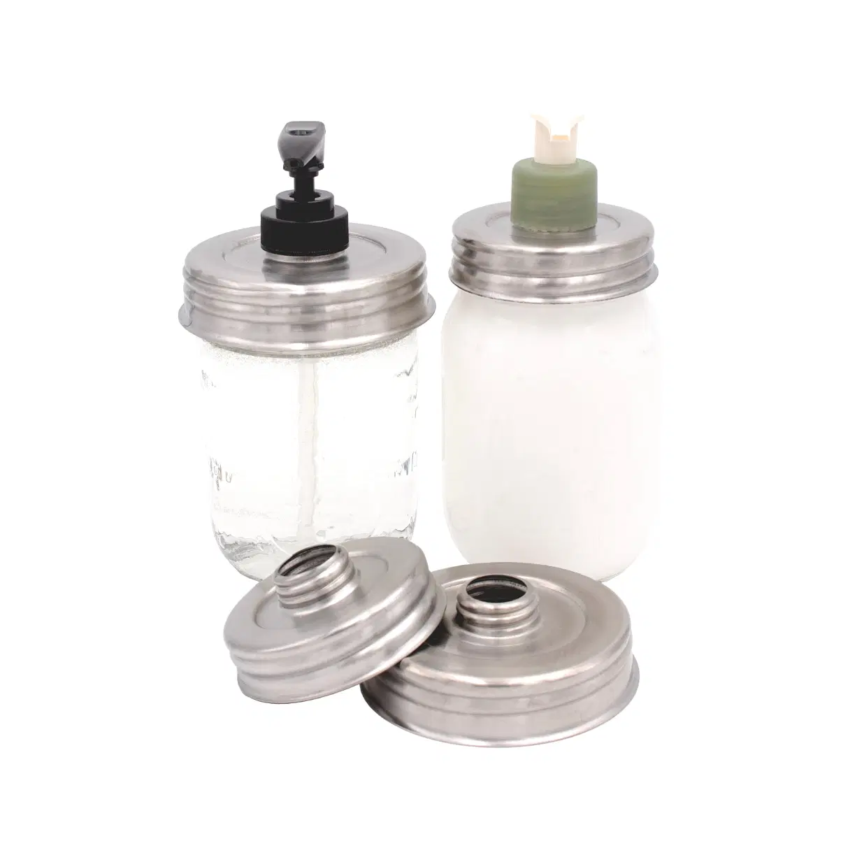 Mason Jar Adapter Lid for Repurposing Lotion & Soap Pumps – Compatible with Most 1” Threaded Pumps – Upcycle Dispensers with Regular Mouth Mason Jars