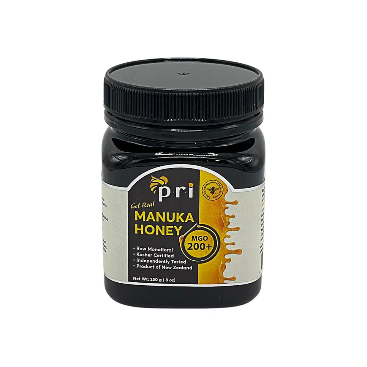 Manuka Honey, Certified MGO 200+, Raw New Zealand Manuka Honey, 250g Jar