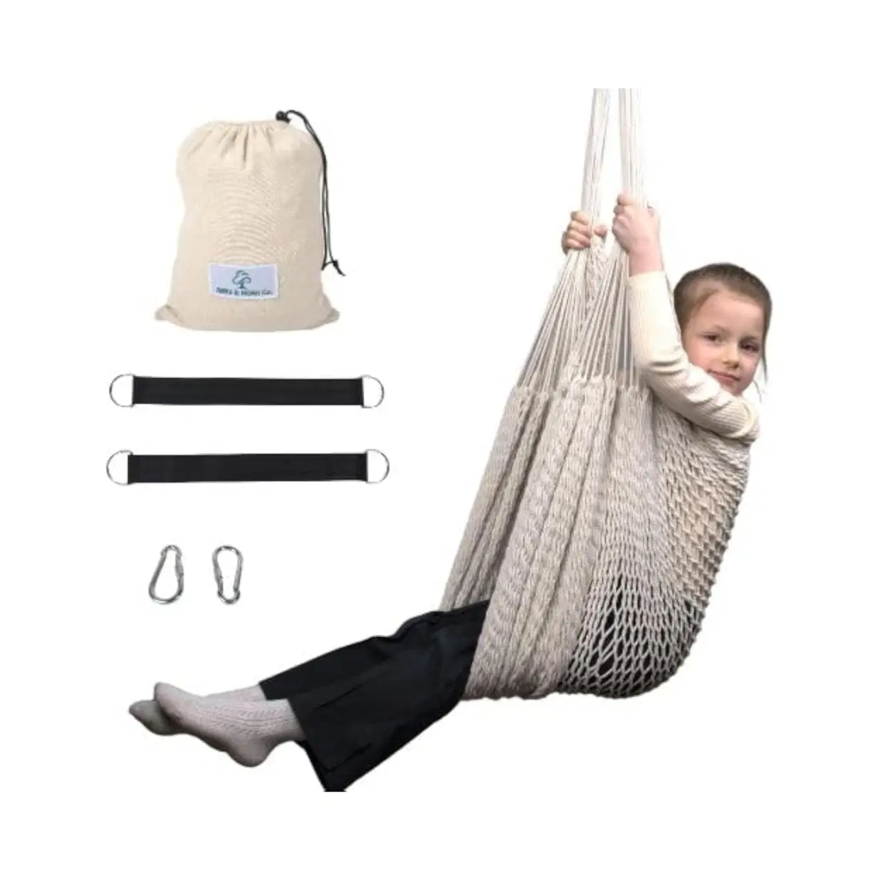 Therapist-Designed Sensory Swing for Adults & Kids with ADHD, Autism, Anxiety - Hammock Swing Outdoor Swings for Adults - Sensory Swing for Kids Indoor or Outdoor - Therapy Cuddle Hammock Chair Medium