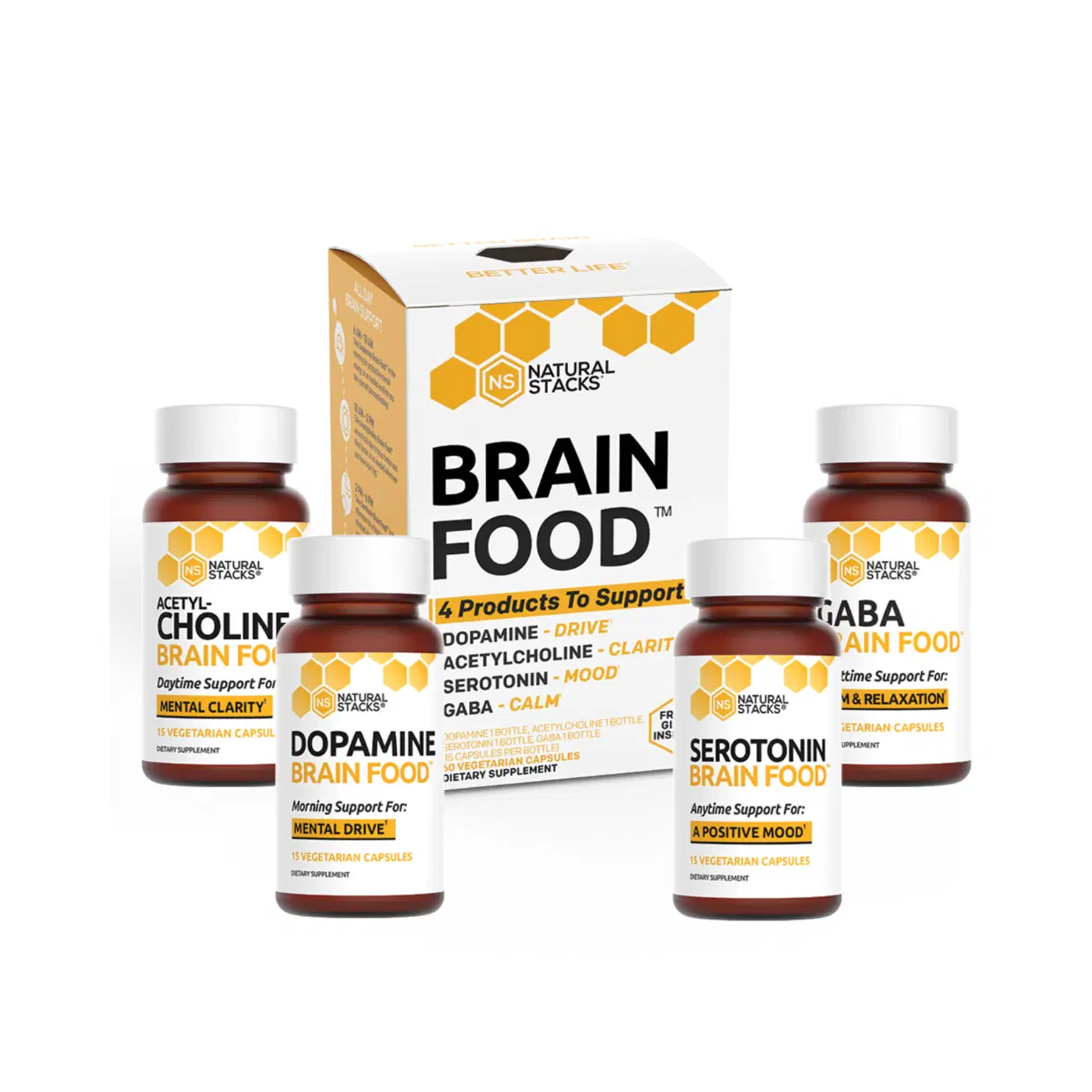 Natural Stacks - Mini Brain Food™ Box - Serotonin Brain Food - Supports Positive Mood
