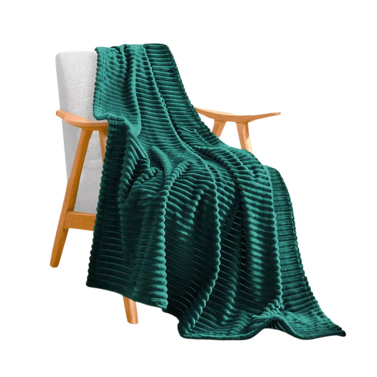 SOGA 2X Dark GreenThrow Blanket Warm Cozy Striped Pattern Thin Flannel Coverlet Fleece Bed Sofa Comforter