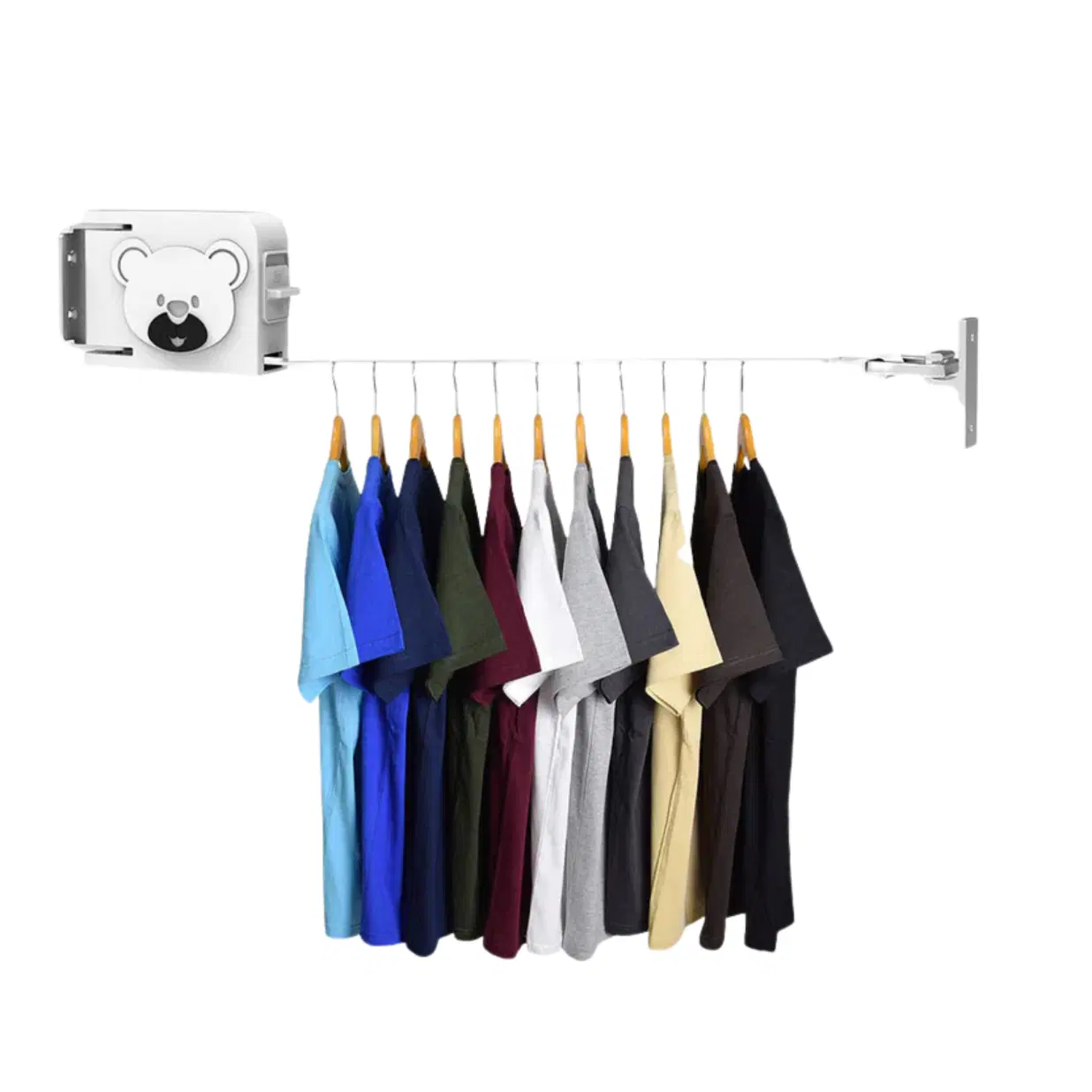 SOGA 160mm Wall-Mounted Clothes Line Dry Rack White