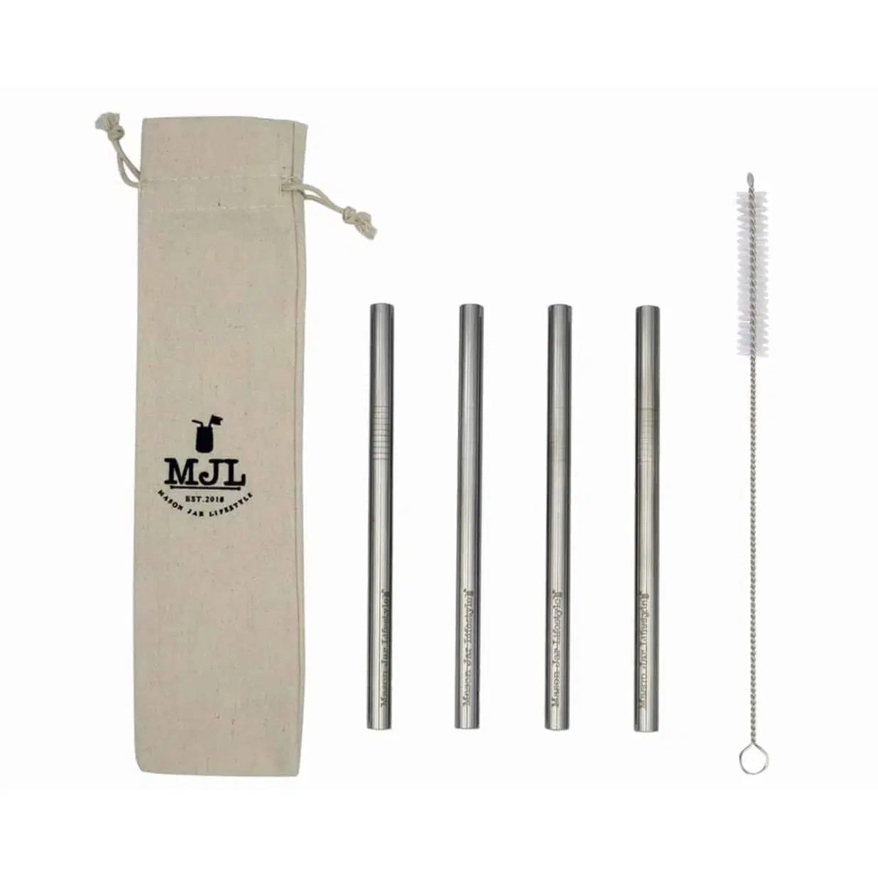 Medium Stainless Steel Smoothie Straws for Pint Mason Jars
