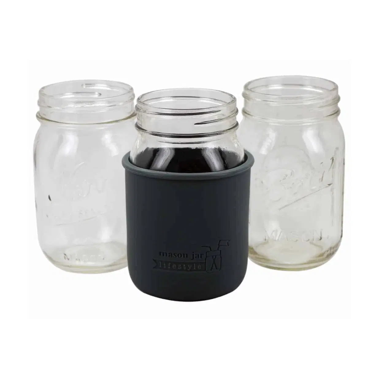 Silicone Sleeve for Regular Mouth Pint 16oz Mason Jars