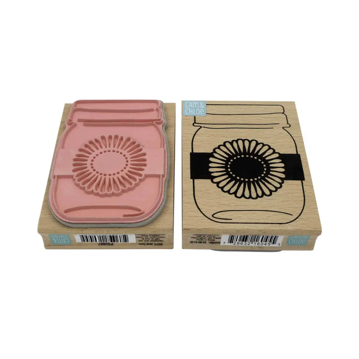 Mason Jar Stamp with Sunflower / Daisy Design