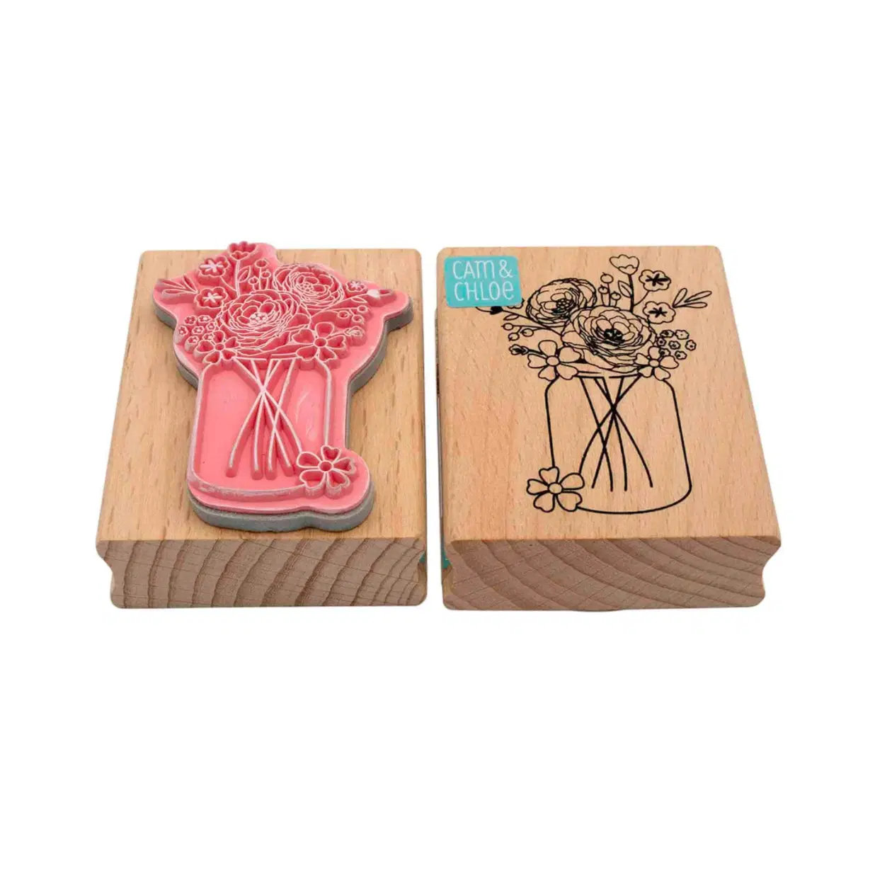 Mason Jar Stamp with Bouquet Design