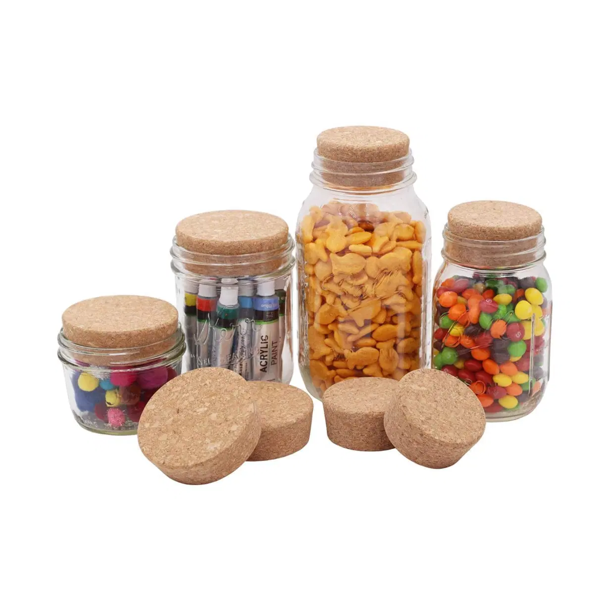 Cork Lid / Stopper for Mason Jars 4 Pack