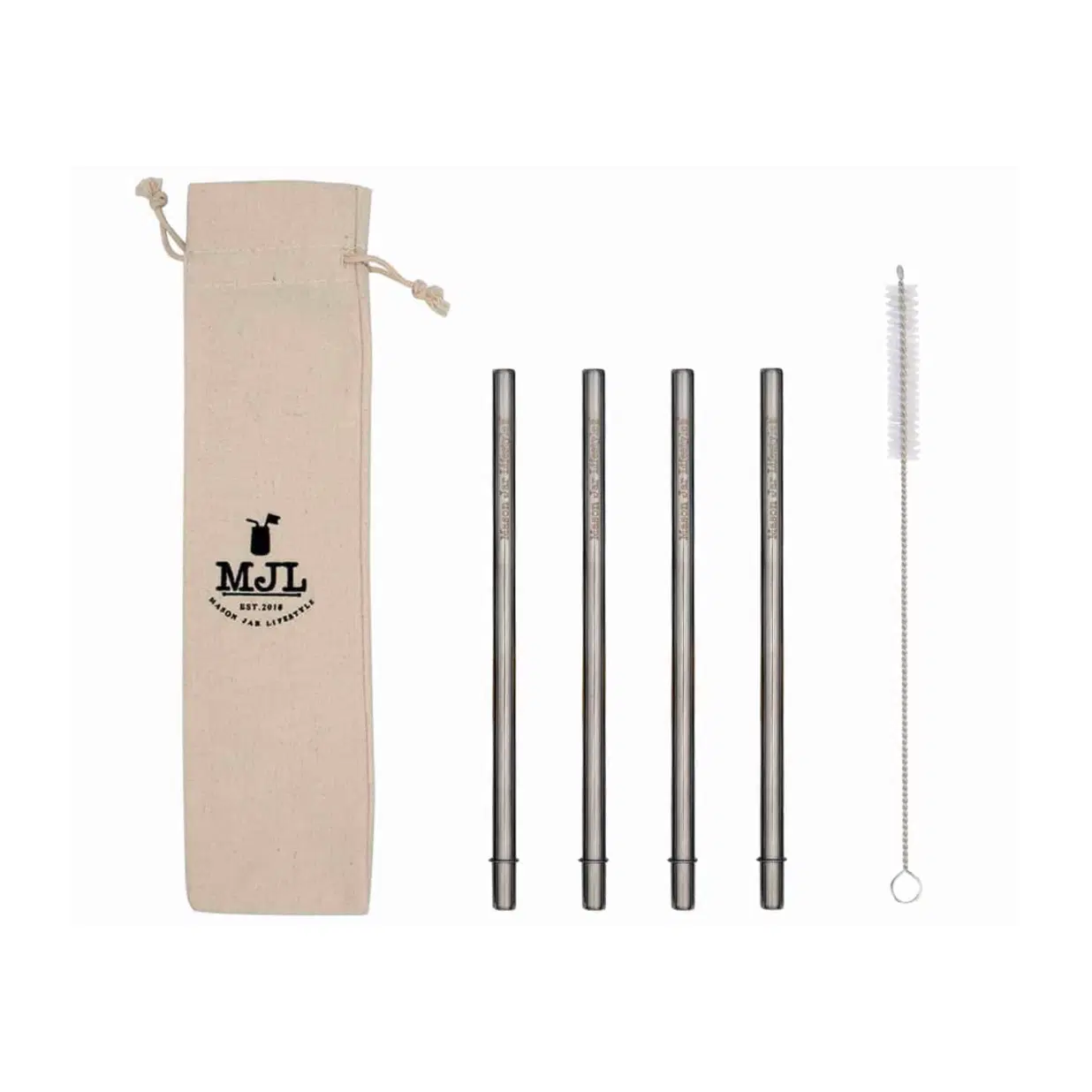 Medium Safer Rounded End Stainless Steel Straw for Pint Mason Jars