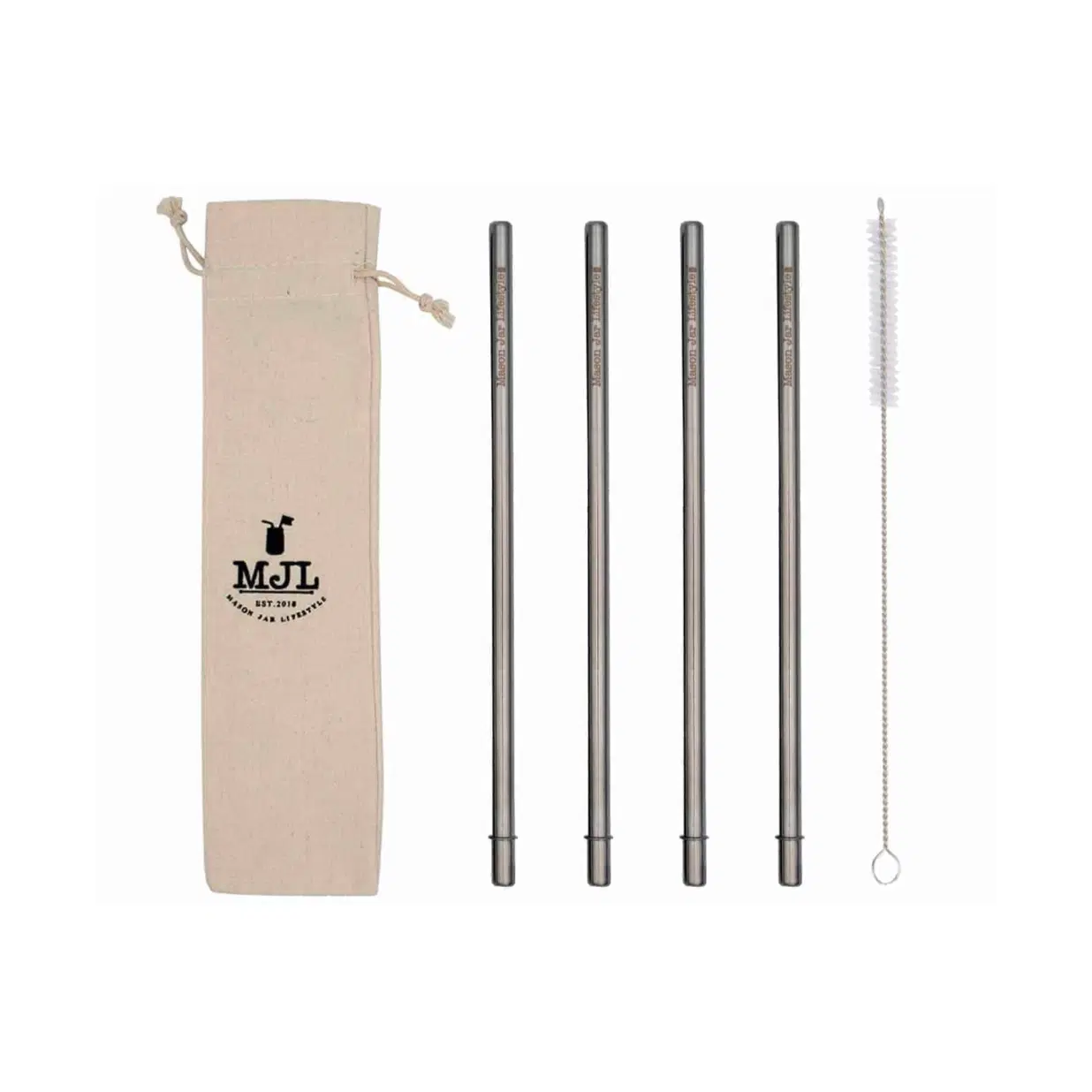 Long Safer Rounded End Stainless Steel Straw for Quart Mason Jars