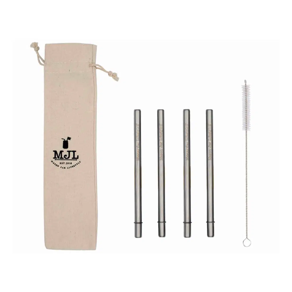 Short Safer Rounded End Stainless Steel Straw for Half Pint Mason Jars