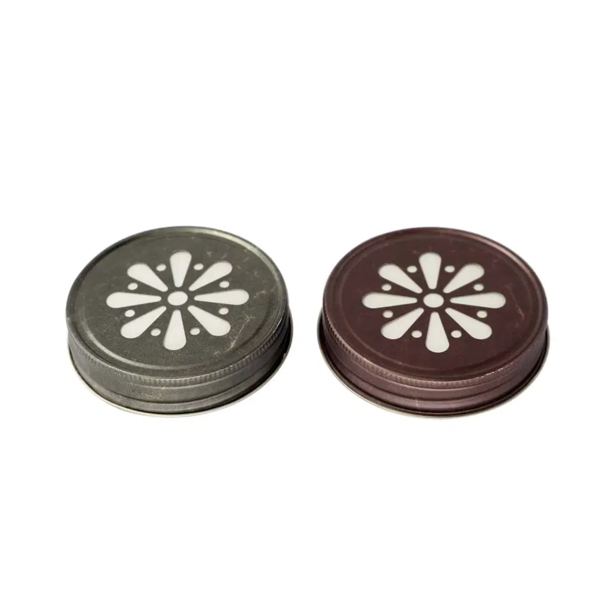Antiqued Daisy Lids for Regular Mouth Mason Jars