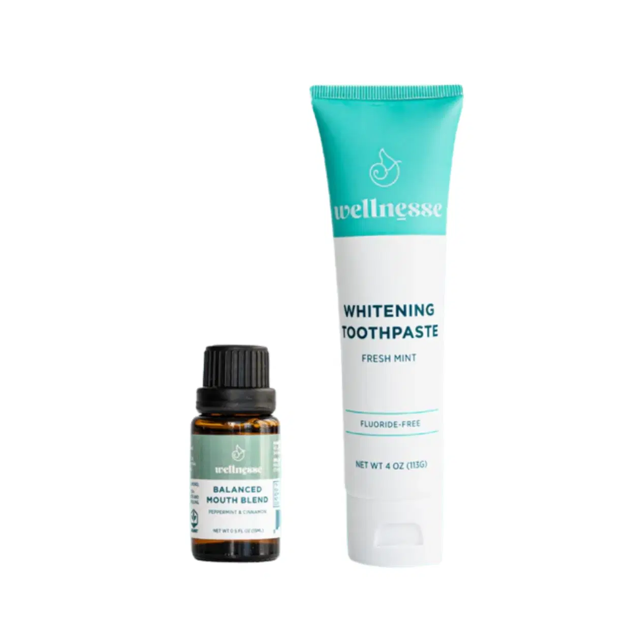 Natural Toothpaste + Balanced Mouth Blend Set - Fluoride Free, Organic Mouthwash