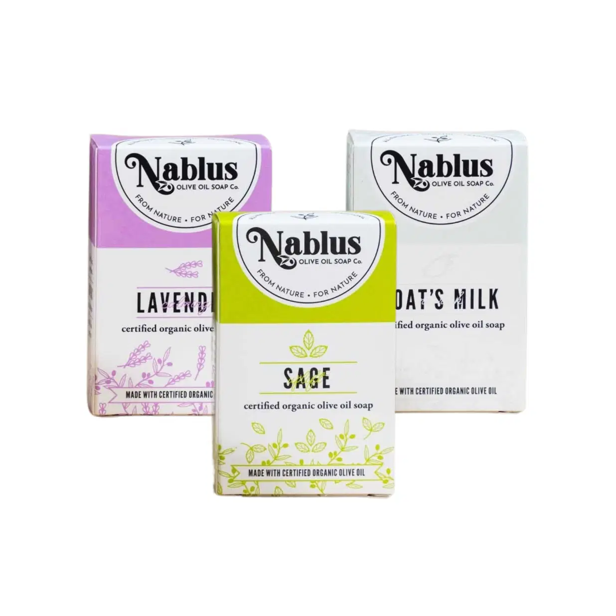 Nablus Olive Oil Soap Cottage Pack – 6-Bar Bundle with Lavender, Sage & Goat’s Milk – Certified Organic & Nourishing Cleanse
