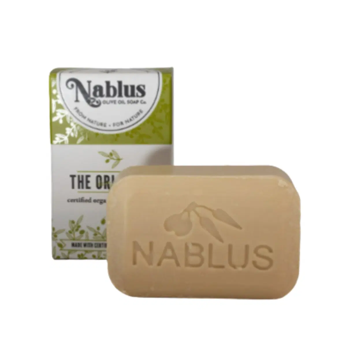 Nablus 100% Certified Organic The Original Virgin Oil Soap Whole Body & Hair 3.5 oz. (1 Bar) -Natural and Organic Cosmetic certified-Halal Certified Not Tested on Animals- Totally Vegan For Men and Women