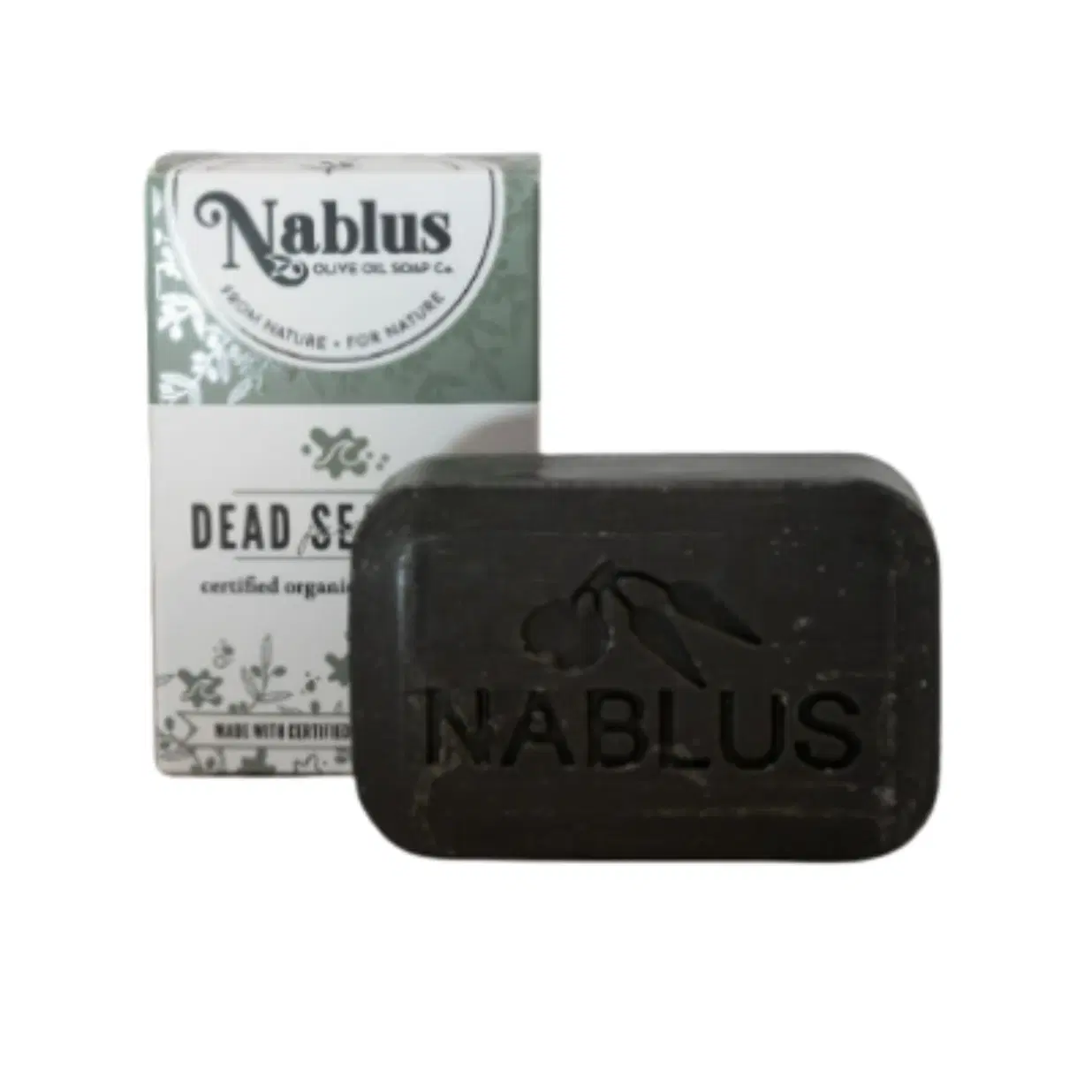 Nablus 100% Certified Organic Virgin Olive Oil & Dead Sea Mud Soap Whole Body & Hair 3.5 oz. (1 Bar) -Natural and Organic Cosmetic certified-Halal Certified Not Tested on Animals- Totally Vegan For Men and Women