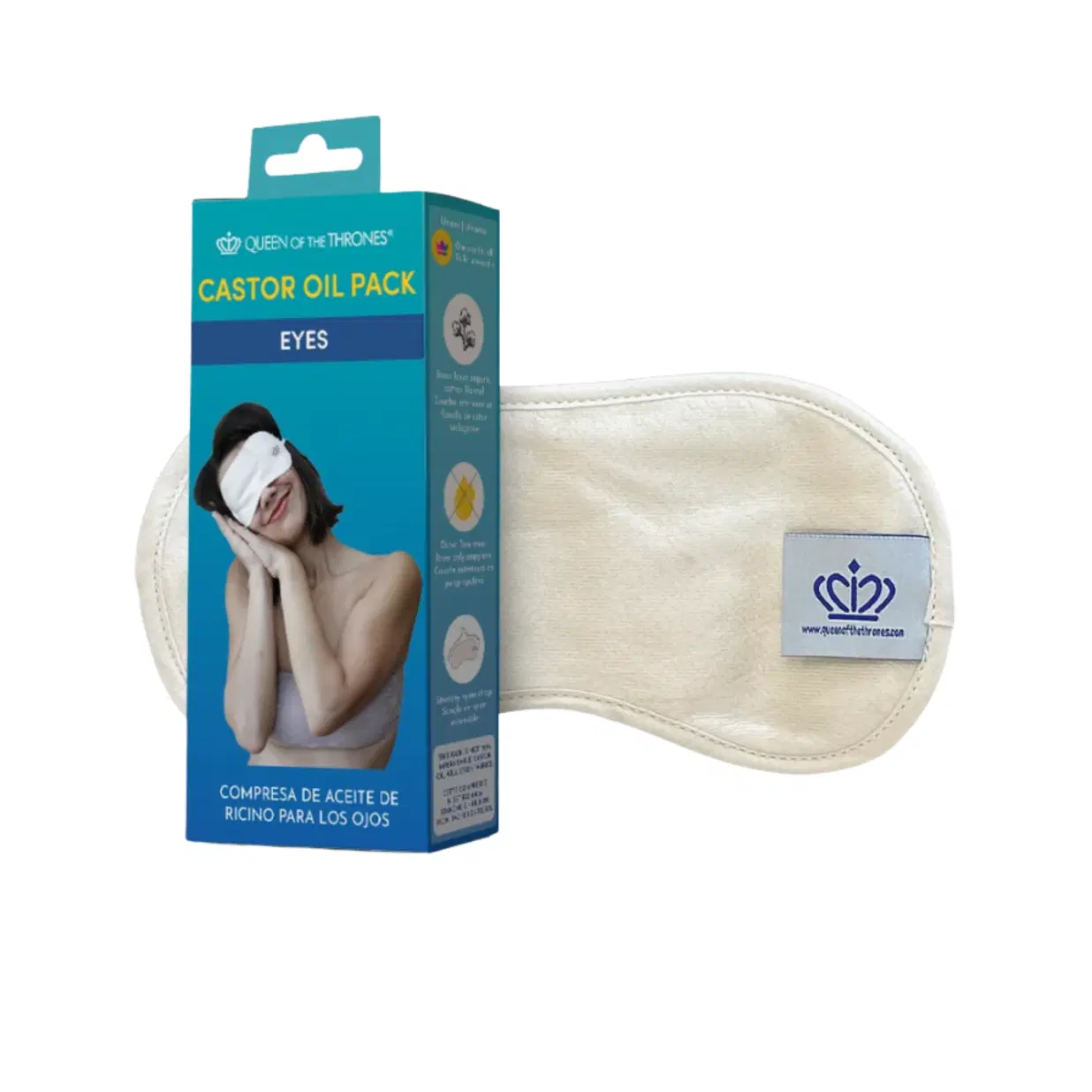 Castor Oil Beauty Sleep Eye Mask – Organic Cotton, Comfort Fit & Less-Mess Design