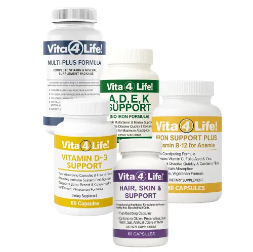 Complete Optimization Bundle | Daily 5-in-1 with Multi-Plus, ADEK, Iron + B12, Vitamin D3 & Hair Skin Nails Support