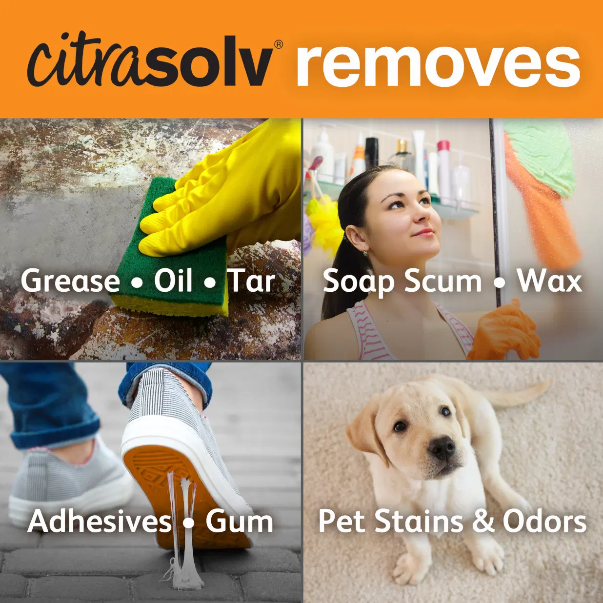 Citra Solv Concentrated Cleaner & Degreaser, Deodorizer, Home & Outdoor, Adhesive Remover, Natural Orange Oil