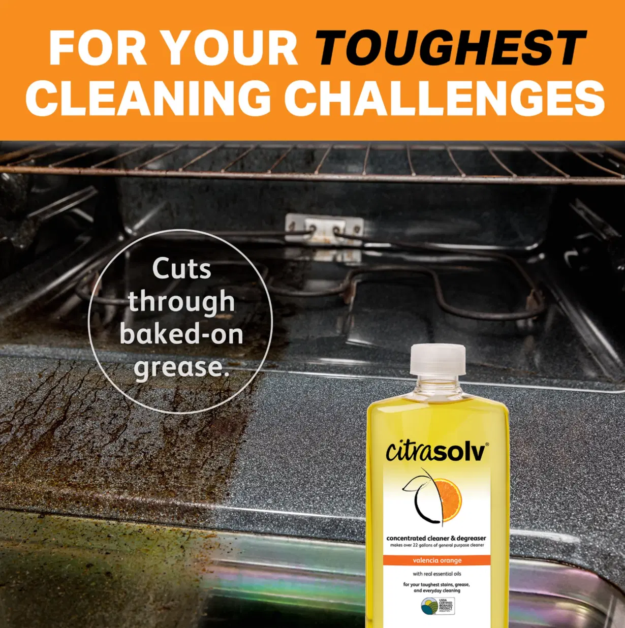 Citra Solv Concentrated Cleaner & Degreaser, Deodorizer, Home & Outdoor, Adhesive Remover, Natural Orange Oil