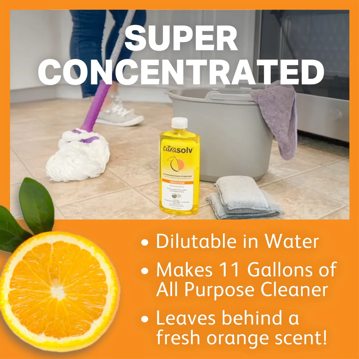 Citra Solv Concentrated Cleaner & Degreaser, Deodorizer, Home & Outdoor, Adhesive Remover, Natural Orange Oil