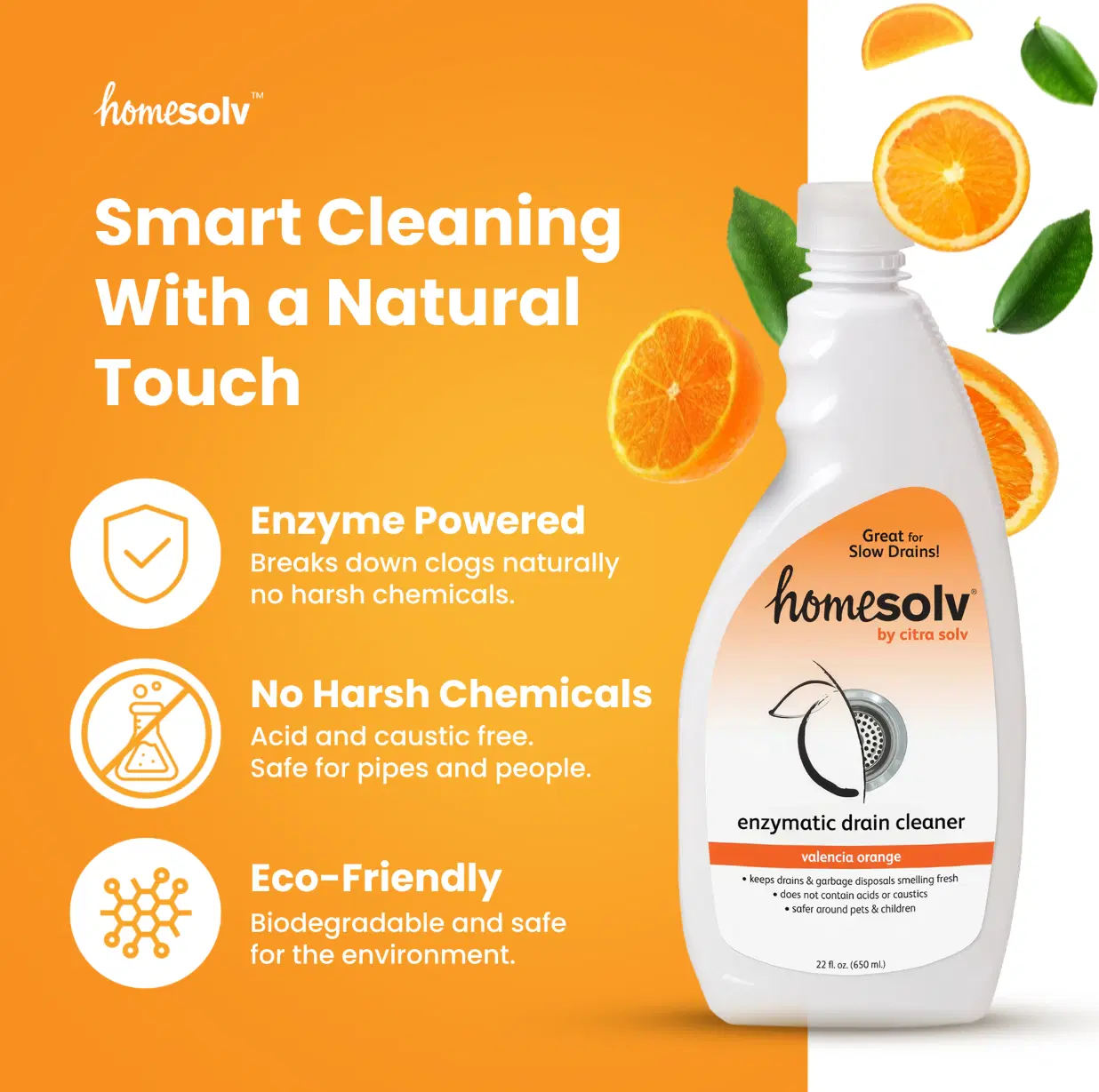 Homesolv Enzymatic Drain Cleaner 22 fl oz