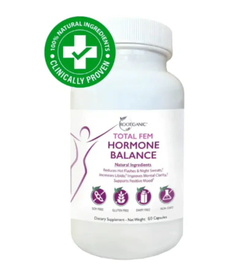 Total Fem Hormone Balance - Reduces Hot Flashes & Night Sweats - Improves Mental Clarity - Supports Positive Mood - Non GMO - Dietary Supplement