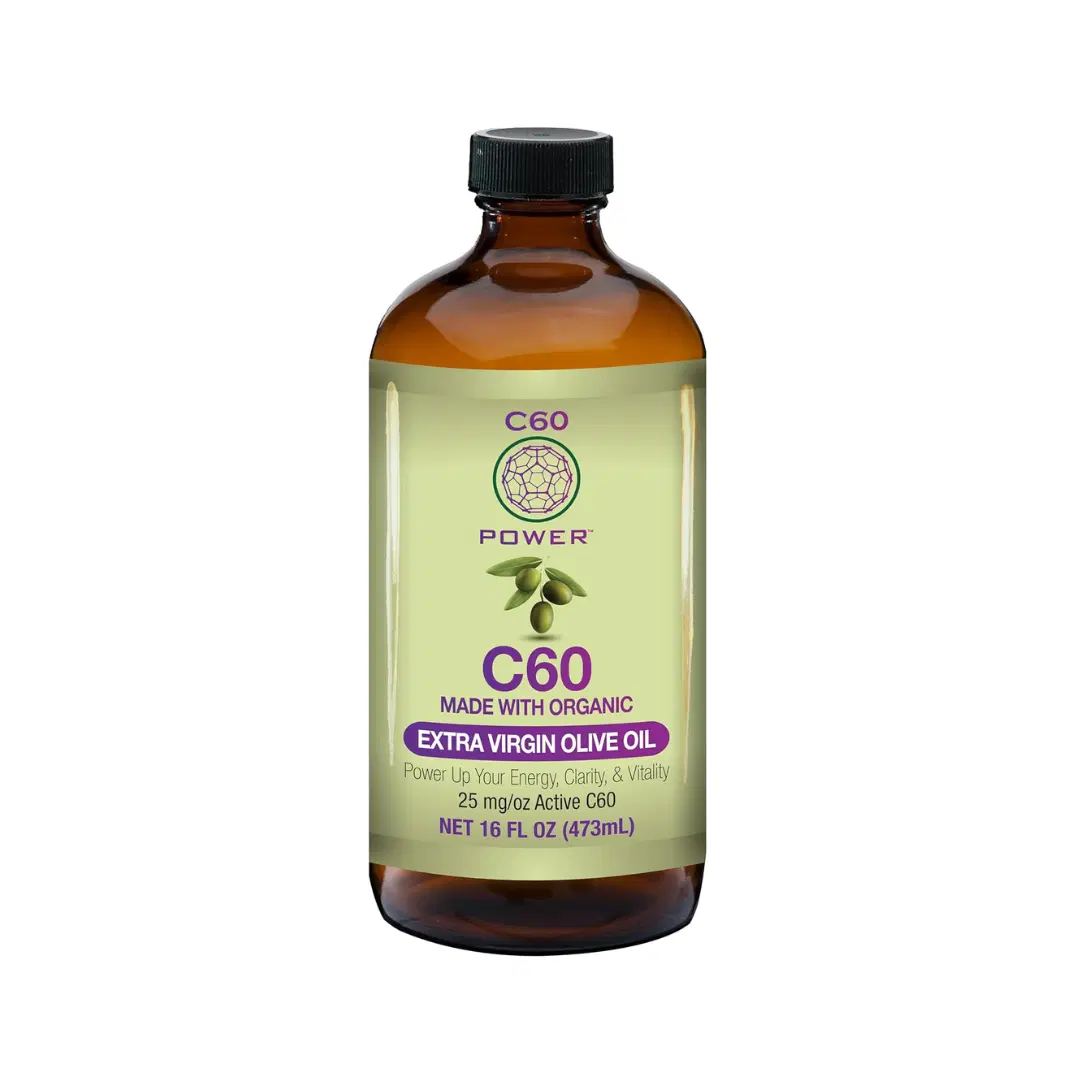 C60 Power C60 in Organic Extra Virgin Olive Oil - Natural Wellness Support for Men & Women, 99.99% Pure Carbon Fullerenes, Promotes Energy, Mental Clarity, & Stamina - 16 fl oz Bottle 16 Fl Oz (Pack of 1)