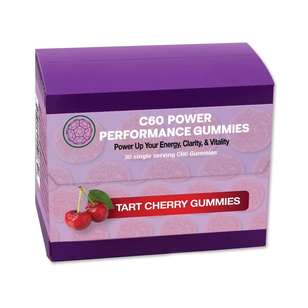C60 Power C60 Gummies - Natural Wellness Support for Men & Women, 99.99% Pure Sublimated Carbon Fullerenes, Promotes Energy, Mental Clarity, & Stamina - 30 Count Regular Cherry 30 Count (Pack of 1)