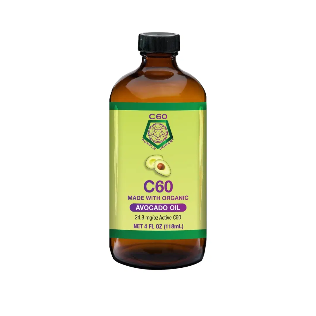 C60 Power - AVO 4-oz.- Organic Avocado Oil, 4 Fl Oz, 99.99% Pure Sublimated Carbon 60, Fullerenes