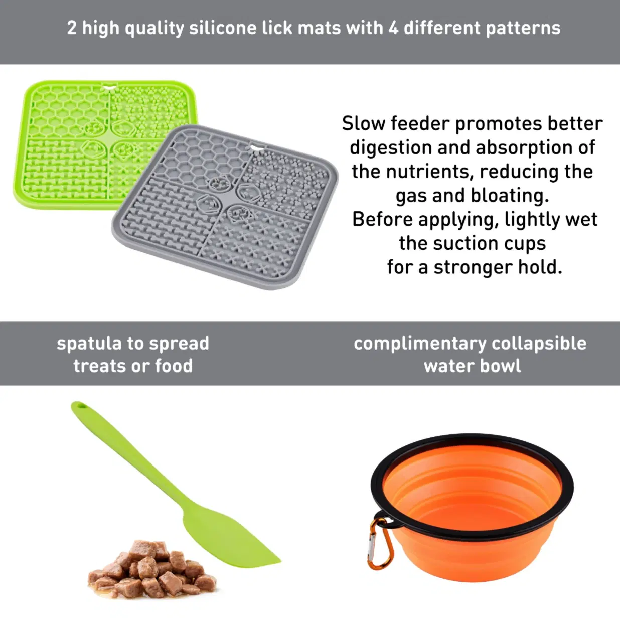 INSPECTOR TAIL 2 Upgraded Lick Mat for Dogs & Cats + Collapsible Bowl |Licking Pad w Non-Slip Design for Anxiety Relief To Keep Pets Busy & for Boredom Reducer| Interactive Toys for Peanut Butter & Frozen Treats