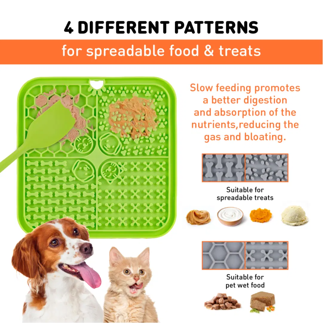 INSPECTOR TAIL 2 Upgraded Lick Mat for Dogs & Cats + Collapsible Bowl |Licking Pad w Non-Slip Design for Anxiety Relief To Keep Pets Busy & for Boredom Reducer| Interactive Toys for Peanut Butter & Frozen Treats