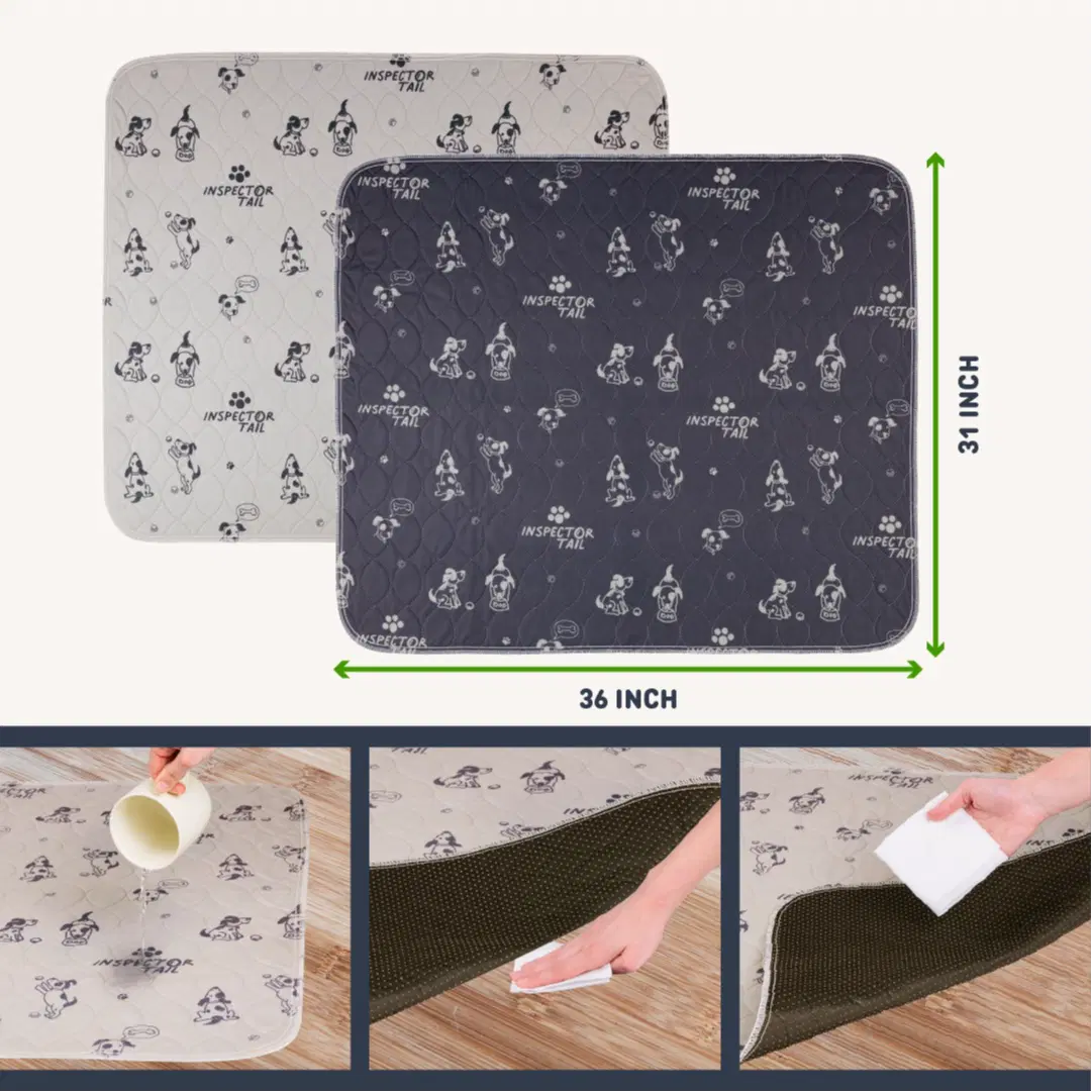 4+ Layers 2 Super Absorbent & Washable Dog Pee Pads + Free Wet Bag | 31" x 36" Waterproof, Non-Slip and Leak-Proof Mats for Crate, Playpen, Potty Training & Whelping