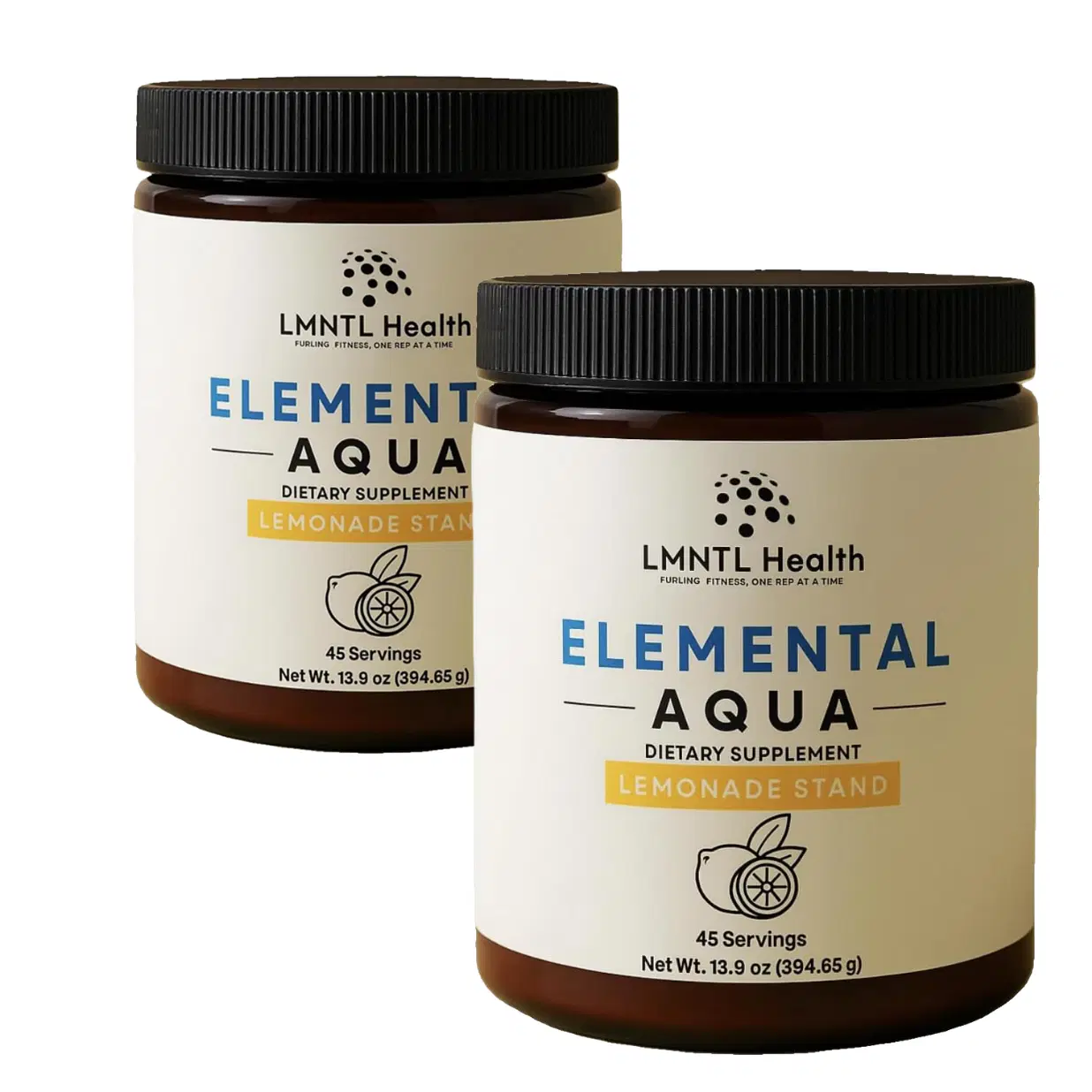 LMNTL Health - Elemental Aqua Lemonade Stand Dietary Supplement - 2 Pack (90 Servings), High Sodium + Potassium + Magnesium, Monk Fruit Sweetened