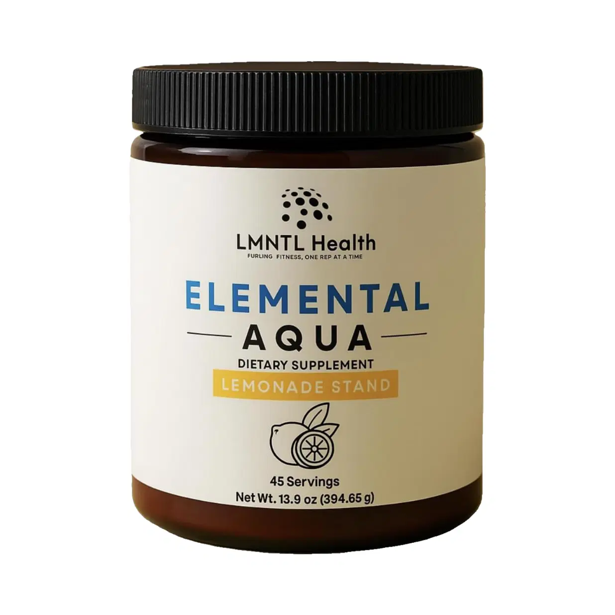 LMNTL Health - Elemental Aqua Lemonade Stand Dietary Supplement 13.7 oz - Elite Electrolyte Hydration Powder - Lemonade Flavor, Monk Fruit Sweetened, 45 Servings