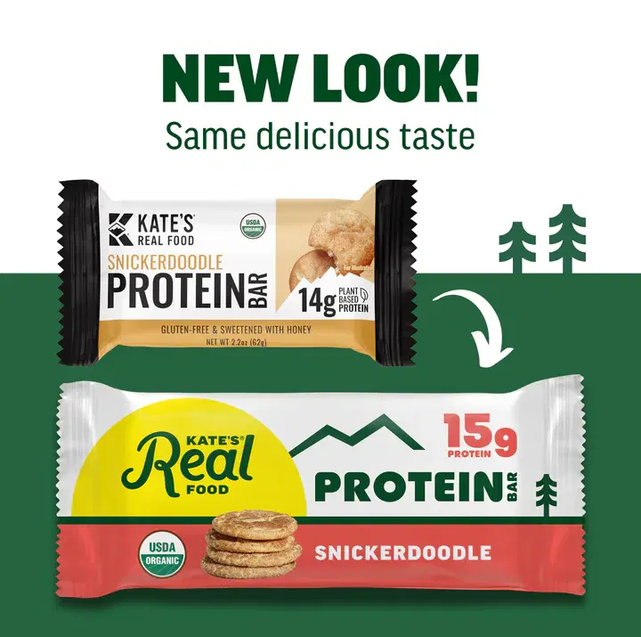 Organic Protein Bars – (Snickerdoodle, 2.2 oz, Pack of 12) – Plant Based Protein Bars - Gluten Free, Soy Free, Non GMO, Whole Grains, and All Natural