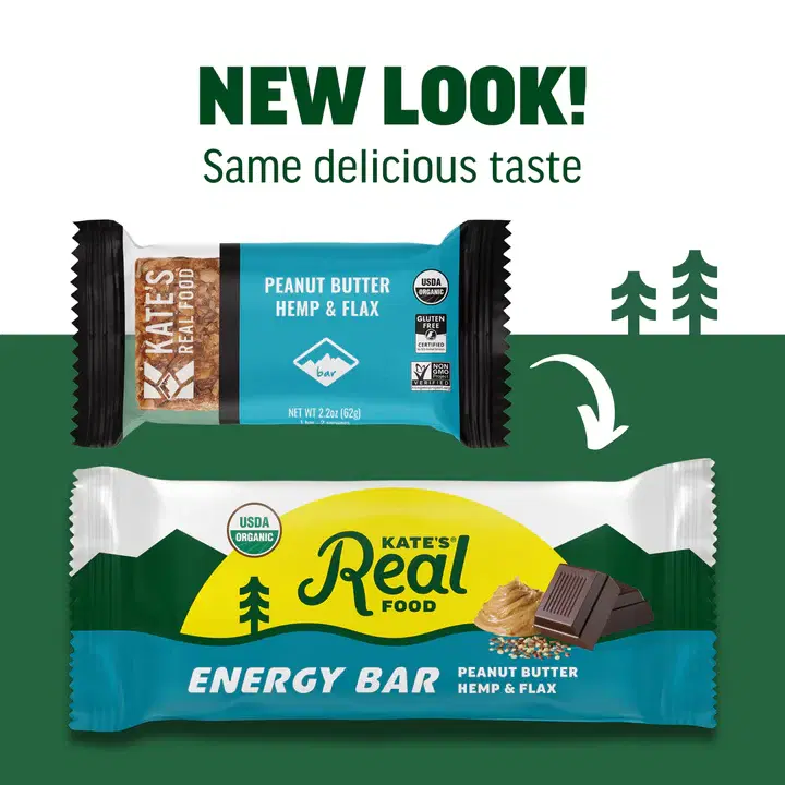 Organic Granola Bars - Peanut Butter Hemp & Flax - Organic Energy Bars Made with Gluten Free Oats - Non GMO, Soy Free, Whole Grains, and All Natural - Healthy Snacks