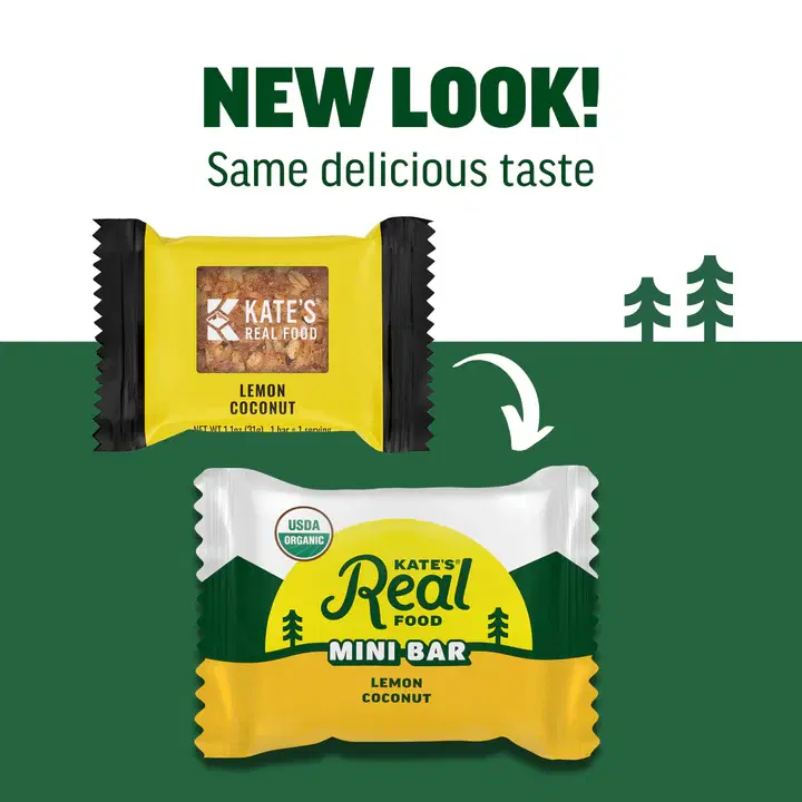 Kate’s Real Food Organic Bars, Non-GMO, All-Natural Ingredients, Gluten-Free and Soy-Free Healthy Snack with Natural Flavors, Lemon Coconut