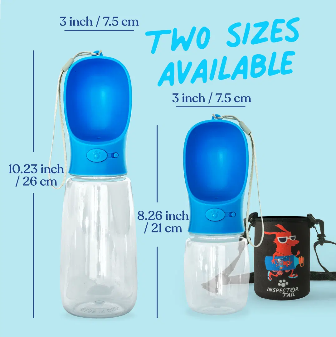 12 Oz Portable Dog Water Bottle with Cool Free Neoprene Holder | Leak-Proof & Lightweight Cup for Outdoor Travel, Hiking or Walking