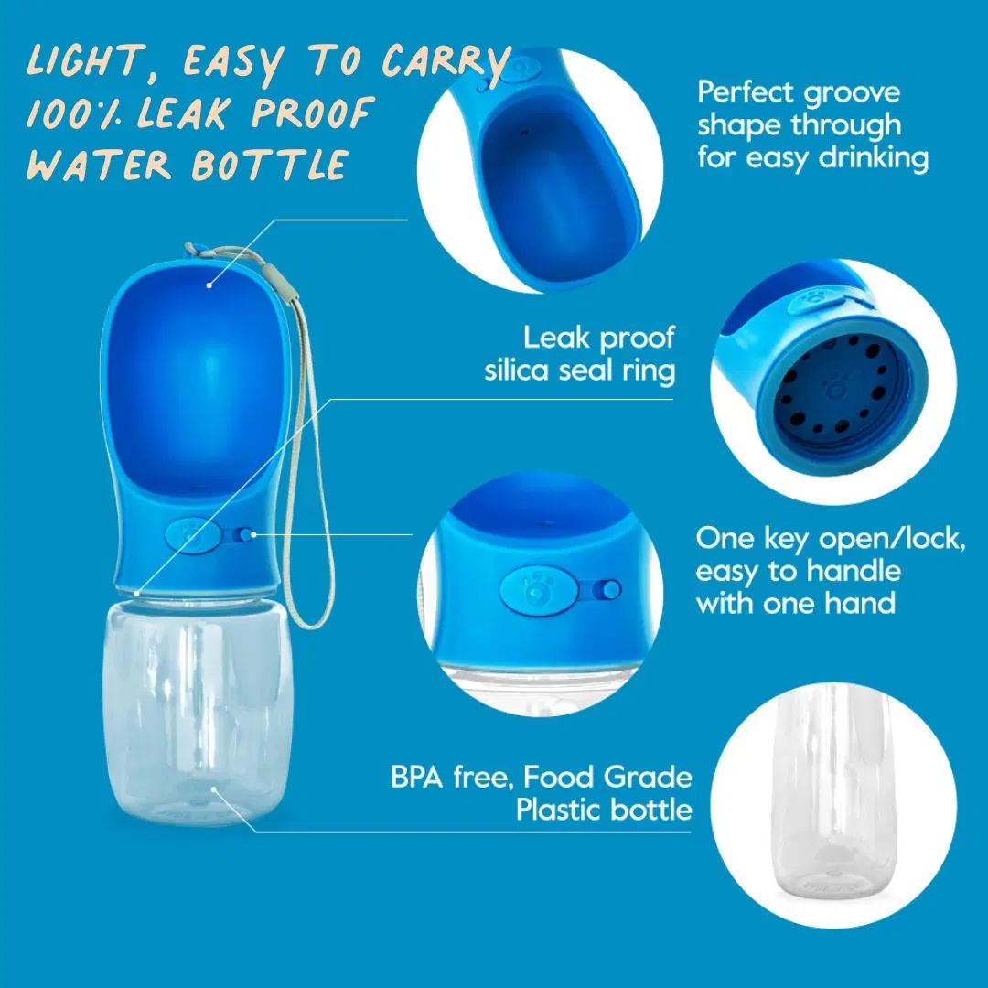 12 Oz Portable Dog Water Bottle with Cool Free Neoprene Holder | Leak-Proof & Lightweight Cup for Outdoor Travel, Hiking or Walking