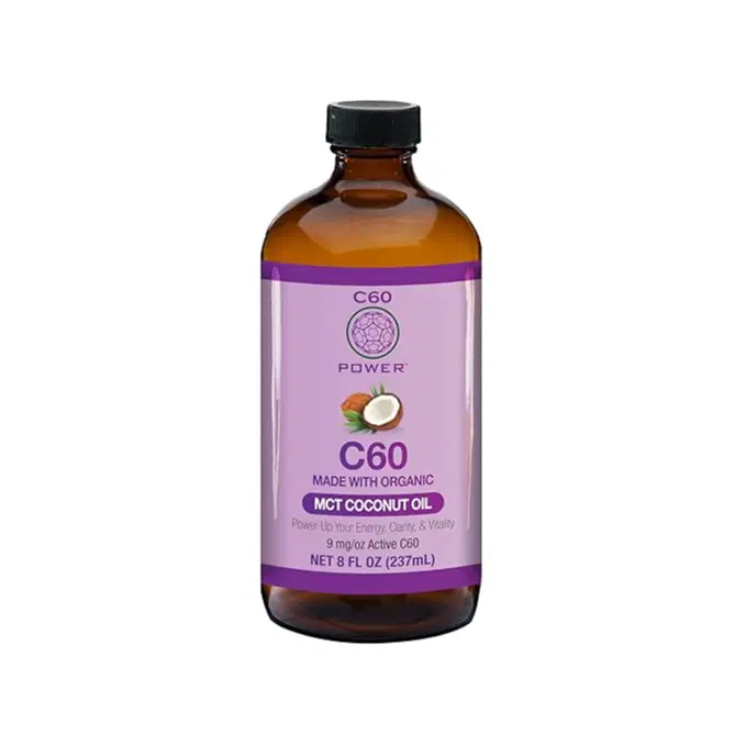 C60 Power - MCT 8-oz.- Organic MCT Coconut Oil, 8 Fl Oz, 99.99% Pure Carbon Fullerenes, Lift Oxidative Burden, Optimize Mitochondrial Function